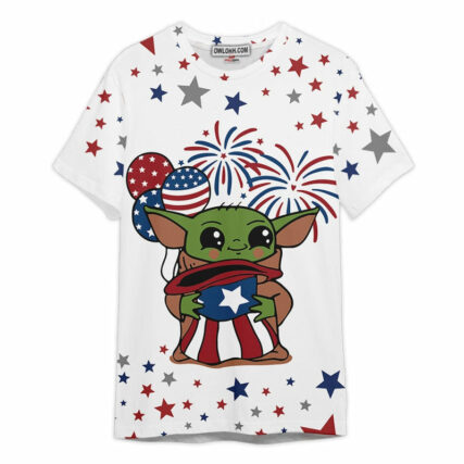 Star Wars Baby Yoda Independence Day Gift For Fans T-Shirt