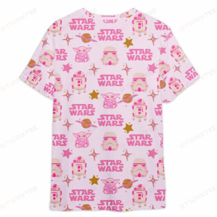 Star Wars Baby Yoda Space Pink Gift For Fans T-Shirt