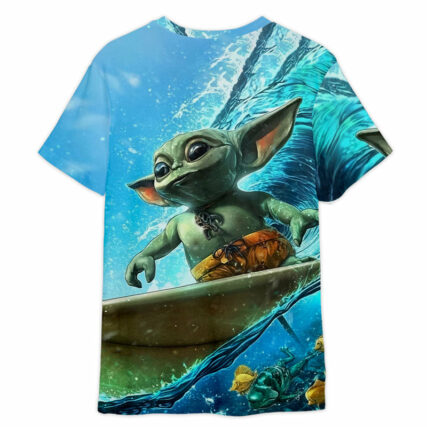Star Wars Baby Yoda Surfing Gift For Fans T-Shirt
