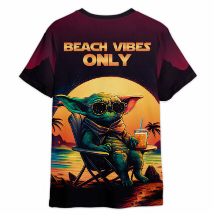 Star Wars Baby Yoda Beach Vibes Only Gift For Fans T-Shirt