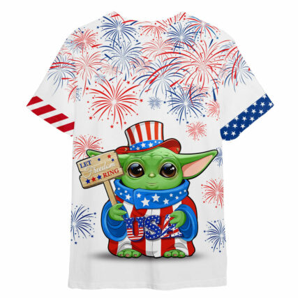 Star Wars Baby Yoda Independence Day Gift For Fans T-Shirt
