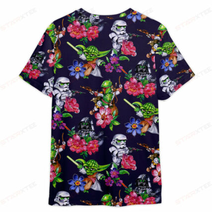 Star Wars Patter Flower Gift For Fans T-Shirt