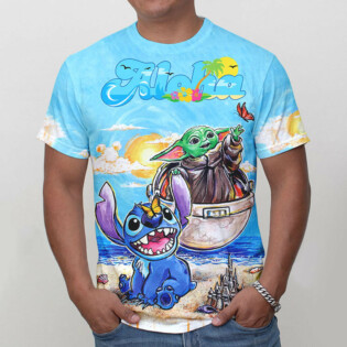 Star Wars Stitch And Baby Yoda Summer Gift For Fans T-Shirt