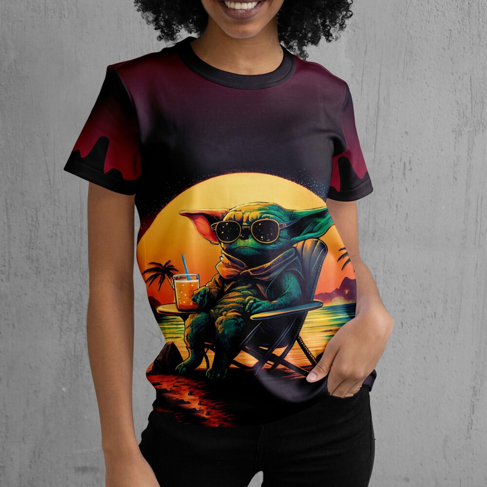 Star Wars Baby Yoda Beach Vibes Only Gift For Fans T-Shirt