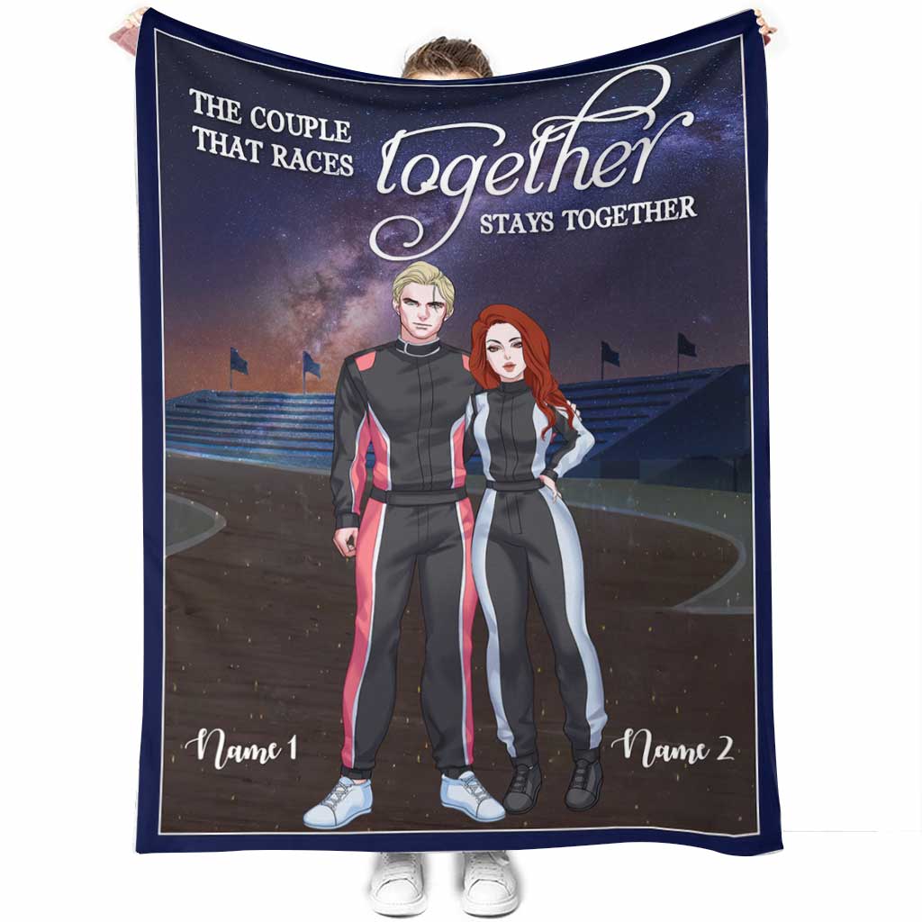 Racing Together Stays Together Personalized - Flannel Blanket - Owl Ohh - Owl Ohh
