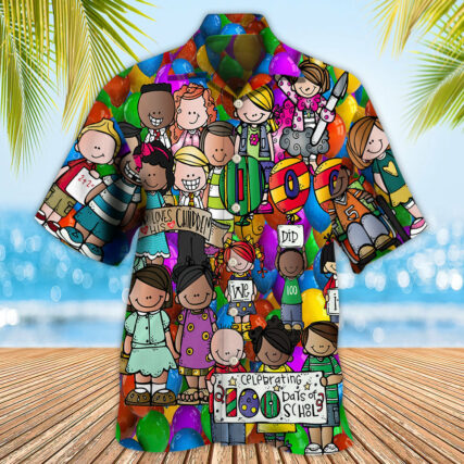 School 100 Days of School With Students - Hawaiian Shirt - Owl Ohh - Owl Ohh