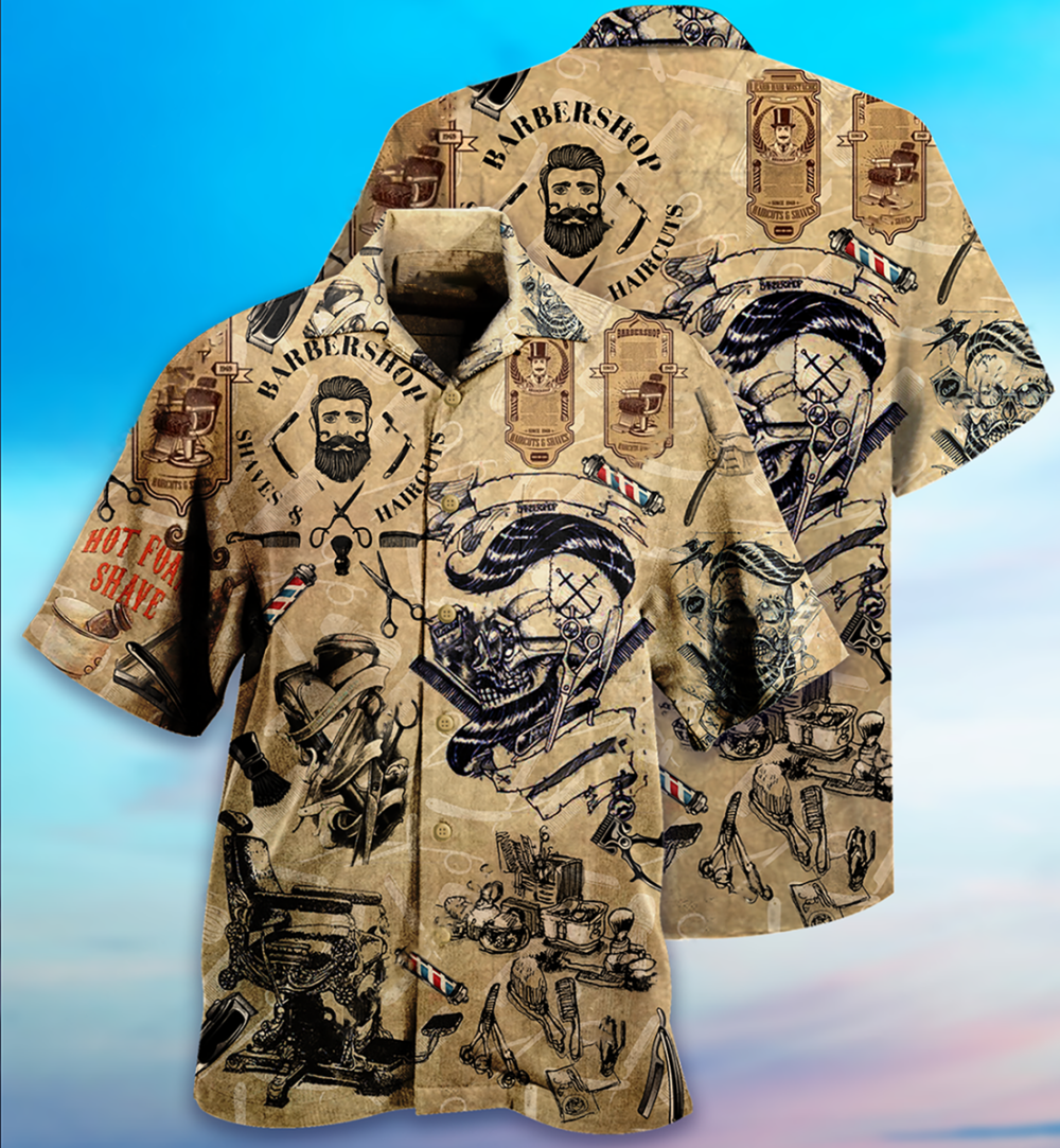 Barber Shop Vintage Style - Hawaiian Shirt - Owl Ohh - Owl Ohh