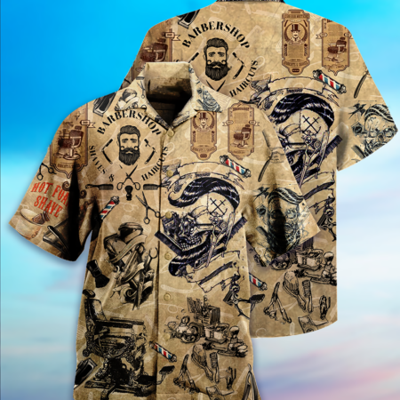 Barber Shop Vintage Style - Hawaiian Shirt - Owl Ohh - Owl Ohh