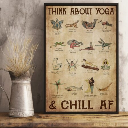 Yoga Think About Yoga - Vertical Poster - Owl Ohh - Owl Ohh
