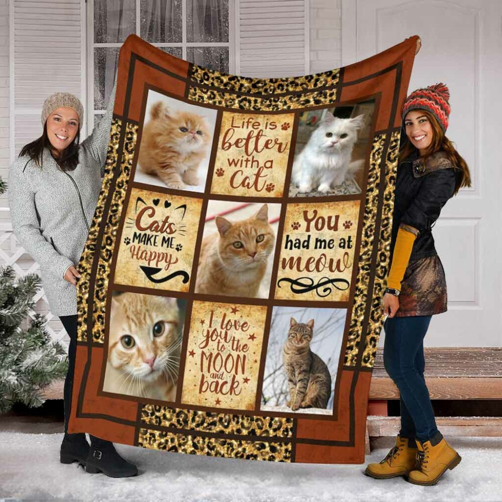 Cat Lover Life Is Better With A Cat - Flannel Blanket - Owl Ohh - Owl Ohh