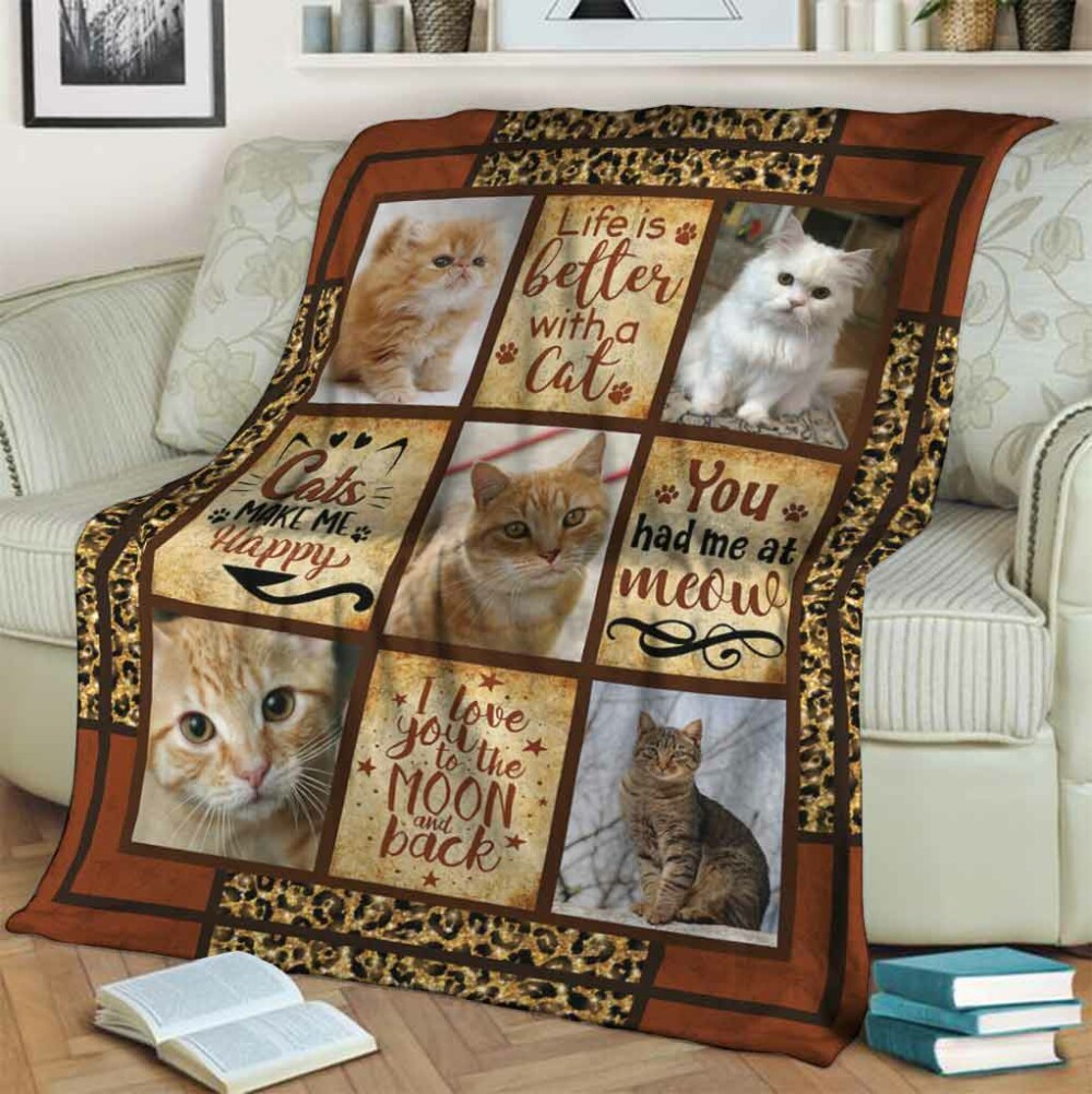 Cat Lover Life Is Better With A Cat - Flannel Blanket - Owl Ohh - Owl Ohh