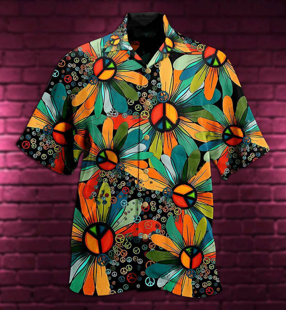 Hippie Peace Floral Style - Hawaiian Shirt - Owl Ohh - Owl Ohh