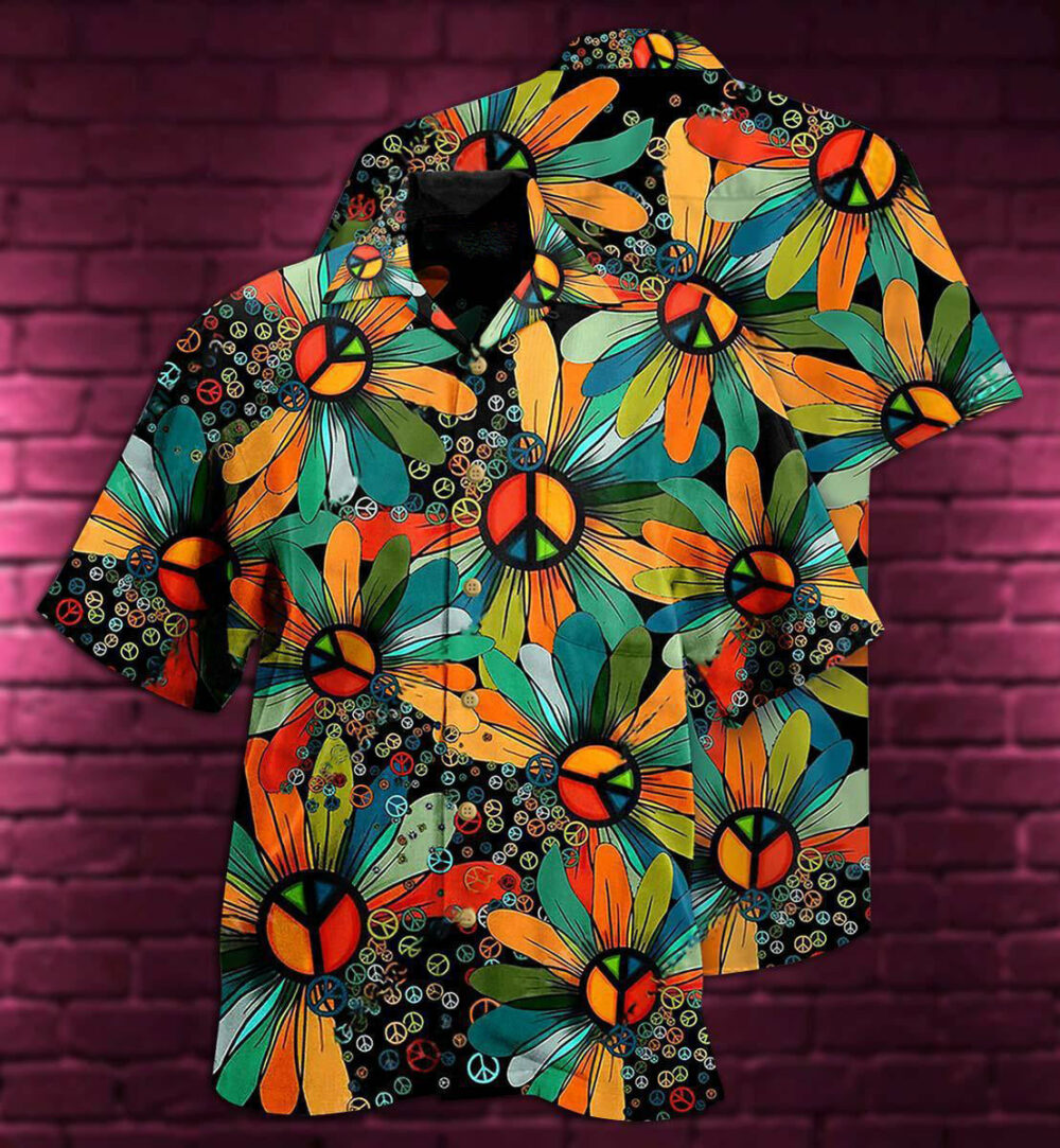 Hippie Peace Floral Style - Hawaiian Shirt - Owl Ohh - Owl Ohh