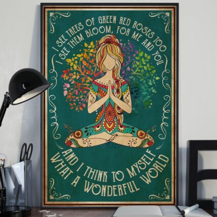 Yoga What The Wonderful World - Vertical Poster - Owl Ohh - Owl Ohh