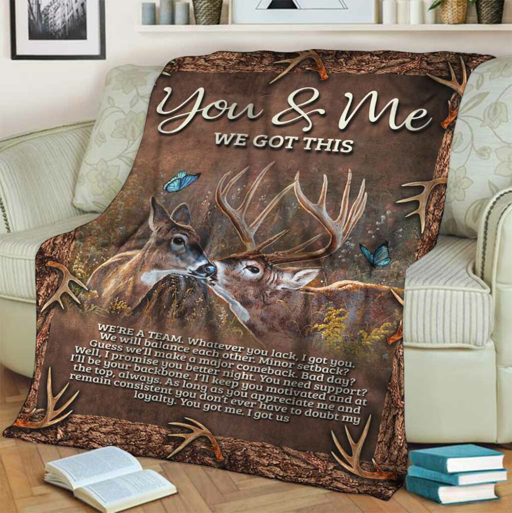 Hunting Deer You And Me Hunting - Flannel Blanket - Owl Ohh - Owl Ohh
