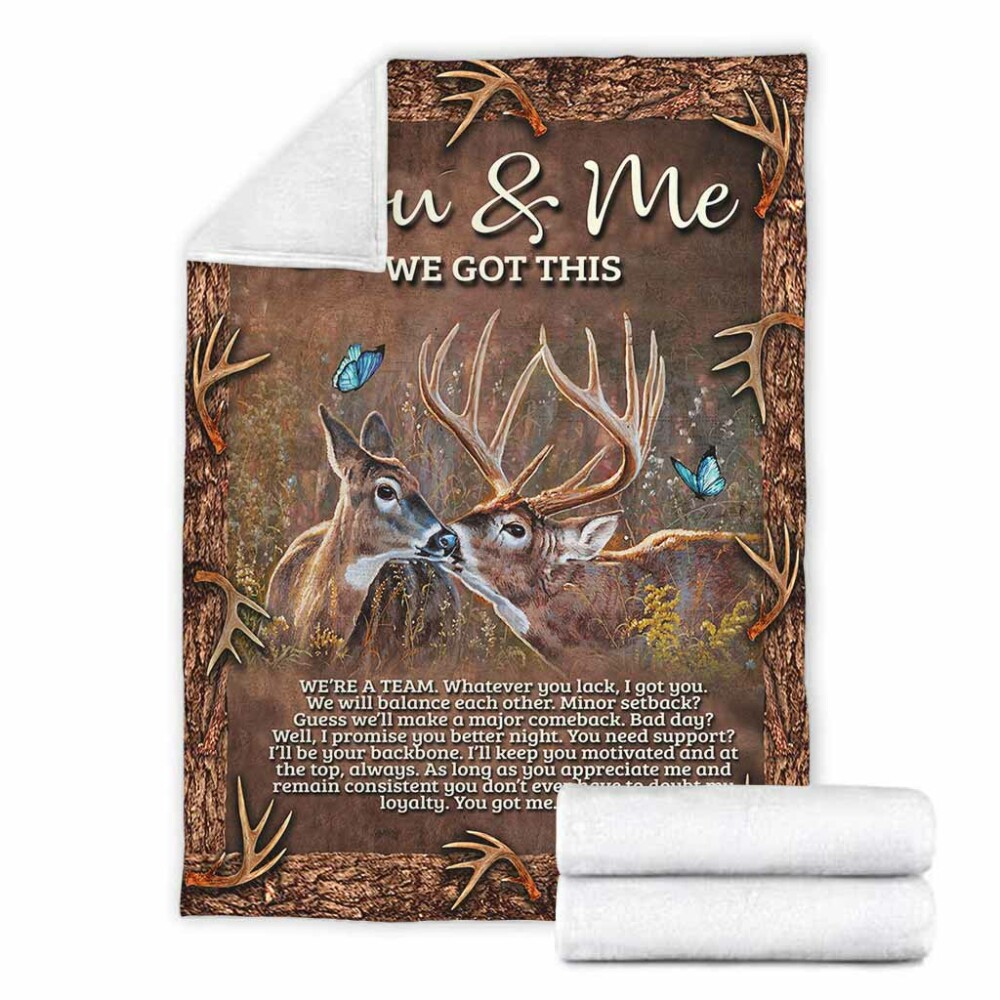Hunting Deer You And Me Hunting - Flannel Blanket - Owl Ohh - Owl Ohh