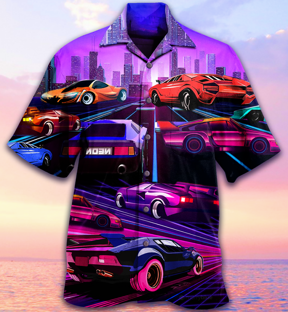 Car Modern Purple - Hawaiian Shirt - Owl Ohh - Owl Ohh
