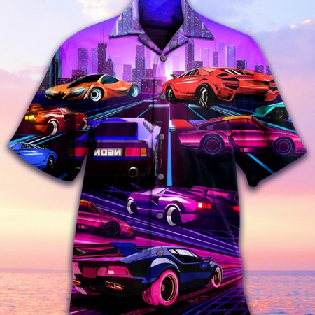 Car Modern Purple - Hawaiian Shirt - Owl Ohh - Owl Ohh