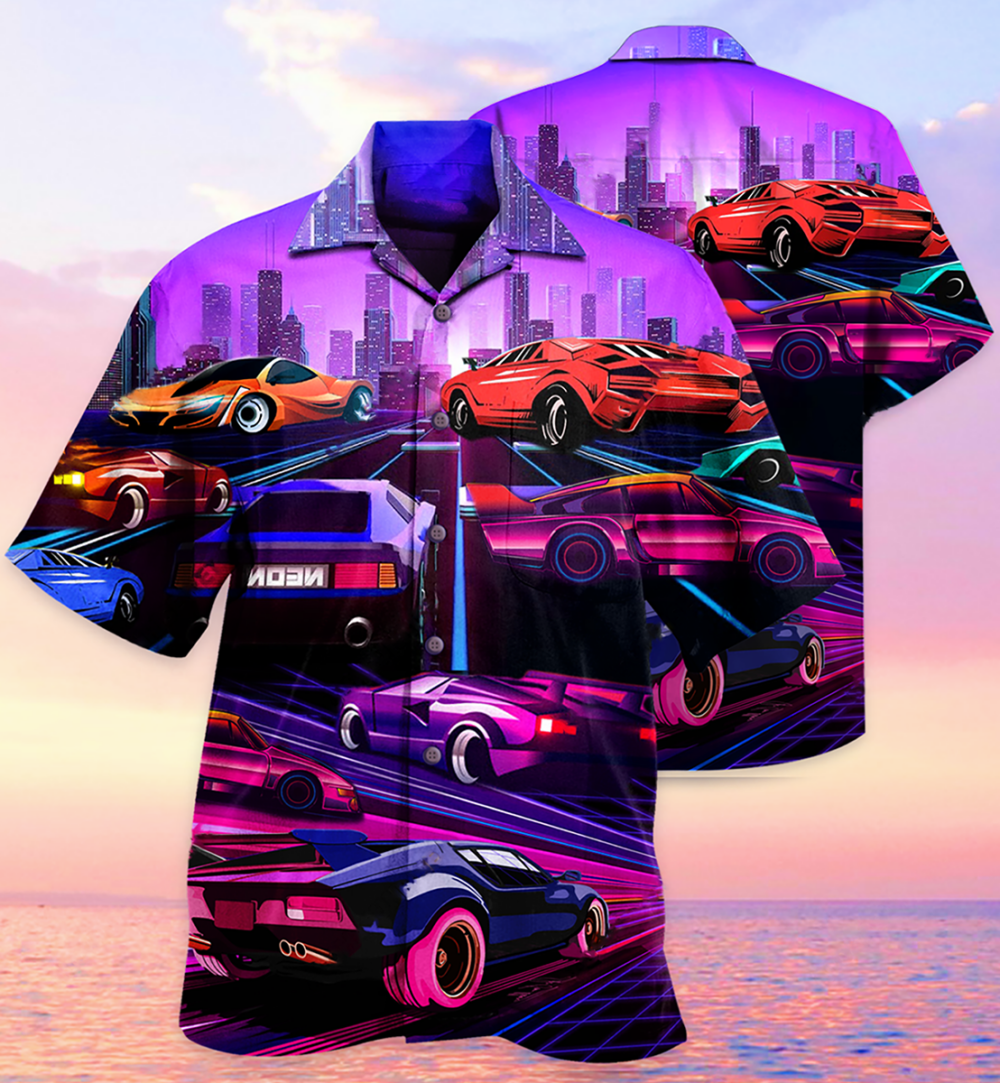 Car Modern Purple - Hawaiian Shirt - Owl Ohh - Owl Ohh