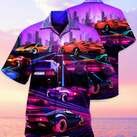 Car Modern Purple - Hawaiian Shirt - Owl Ohh - Owl Ohh