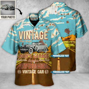 Route 66 Vintage Car Take Me On A Road Trip Custom Photo Personalized - Hawaiian Shirt - Personalized Photo Gifts for men and women, kids - Owl Ohh
