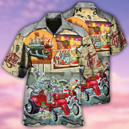 Hot Rod Merry Christmas Night - Hawaiian Shirt - Owl Ohh - Owl Ohh