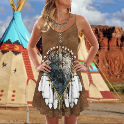 Native Wolf So Cool Peaceful Vibes - Summer Dress - Owl Ohh - Owl Ohh