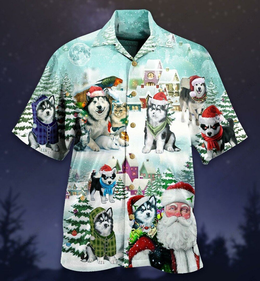 Christmas Husky Merry Christmas Lovely Style - Hawaiian Shirt - Owl Ohh - Owl Ohh