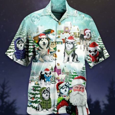 Christmas Husky Merry Christmas Lovely Style - Hawaiian Shirt - Owl Ohh - Owl Ohh