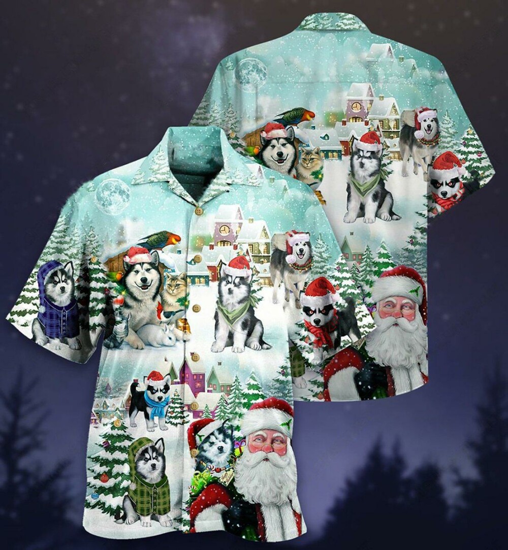 Christmas Husky Merry Christmas Lovely Style - Hawaiian Shirt - Owl Ohh - Owl Ohh