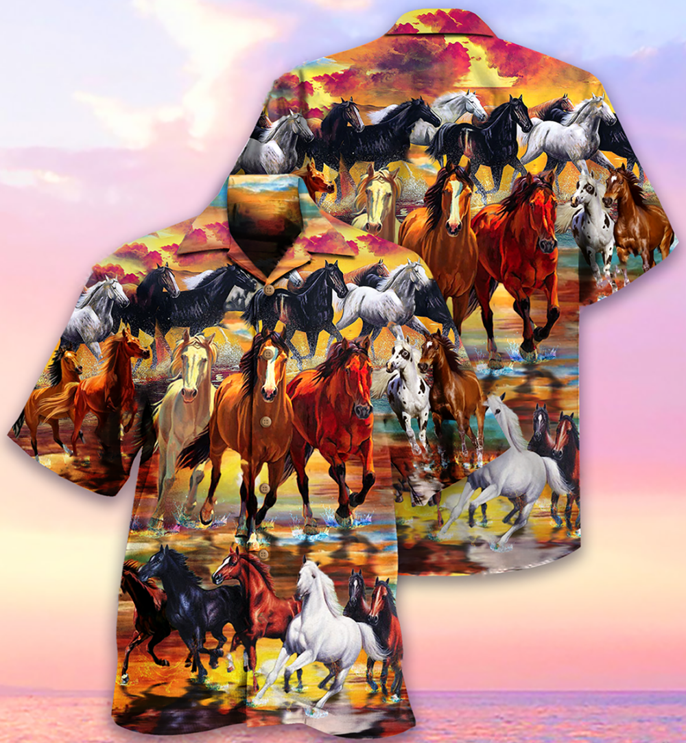 Horse Run Run - Hawaiian Shirt - Owl Ohh - Owl Ohh