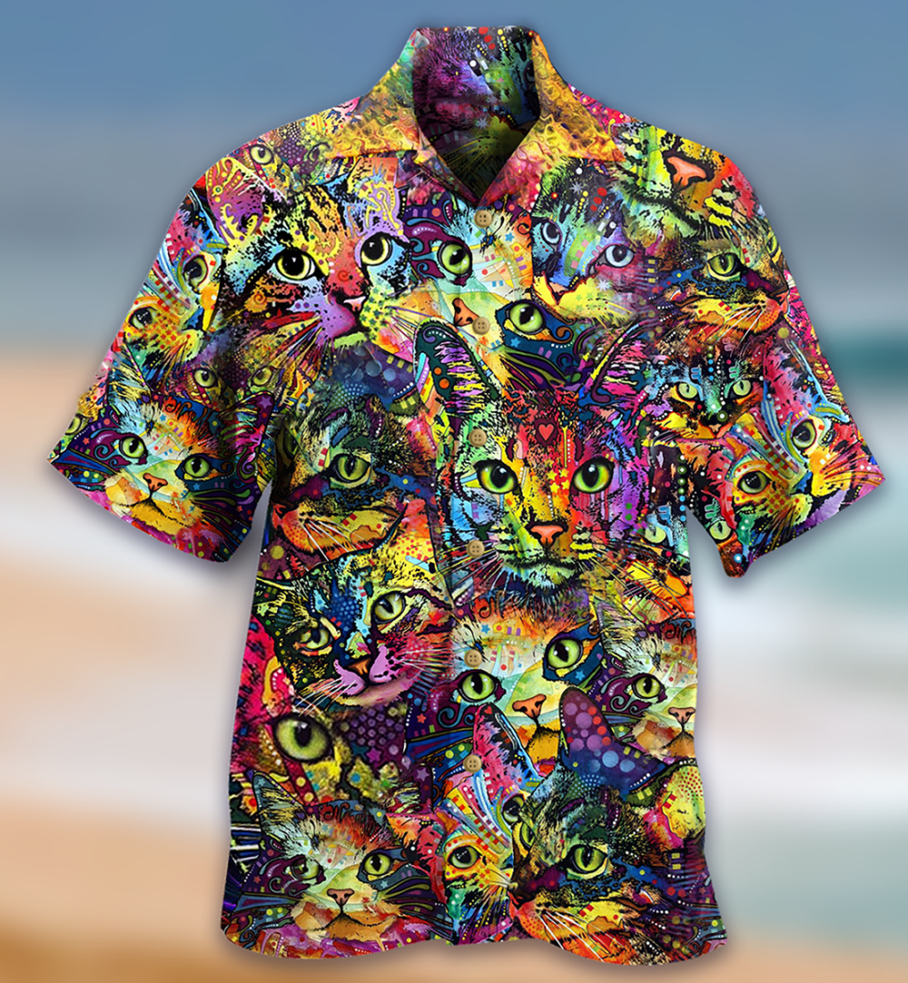 Cat Smile Colorfull - Hawaiian Shirt - Owl Ohh - Owl Ohh