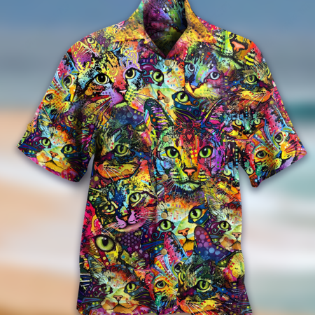 Cat Smile Colorfull - Hawaiian Shirt - Owl Ohh - Owl Ohh