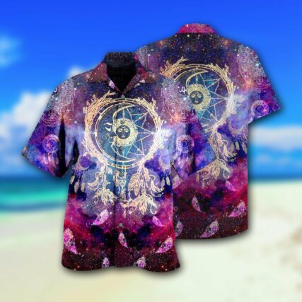 Native Dreamcatcher Moon Smile Mysterious Galaxy - Hawaiian Shirt - Owl Ohh - Owl Ohh