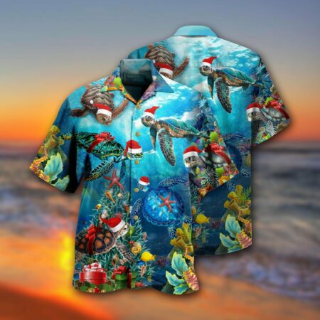 Turtle Love Christmas And Ocean - Hawaiian Shirt - Owl Ohh - Owl Ohh