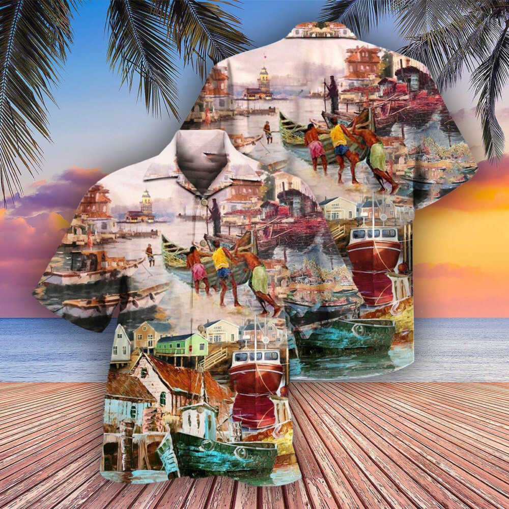 Harbor In The Busy Morning - Hawaiian Shirt - Owl Ohh - Owl Ohh