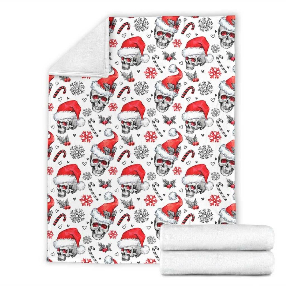 Skull Christmas So Happy - Flannel Blanket - Owl Ohh - Owl Ohh