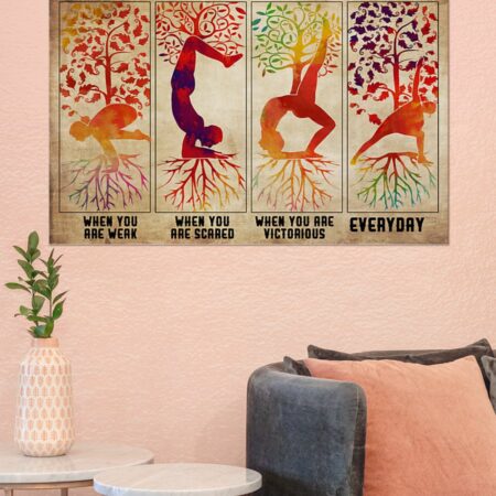 Yoga Love Peace Be Strong Be Brave - Horizontal Poster - Owl Ohh - Owl Ohh