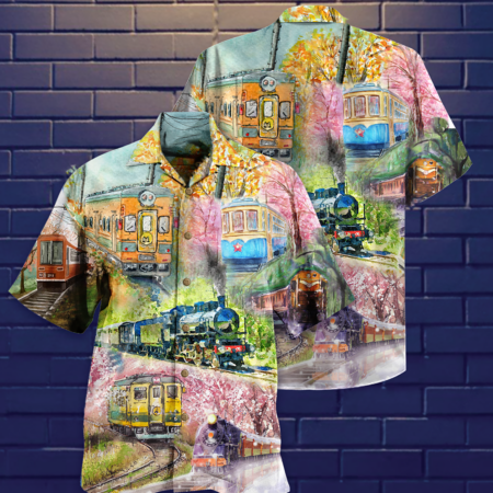 Train Love Flowers - Hawaiian Shirt - Owl Ohh - Owl Ohh