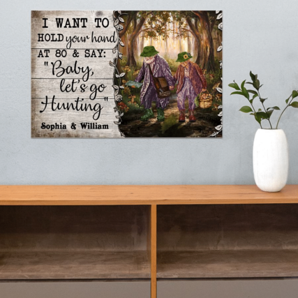 Hunting Mushroom Hunting Hold You Hand Personalized - Horizontal Poster - Owl Ohh - Owl Ohh