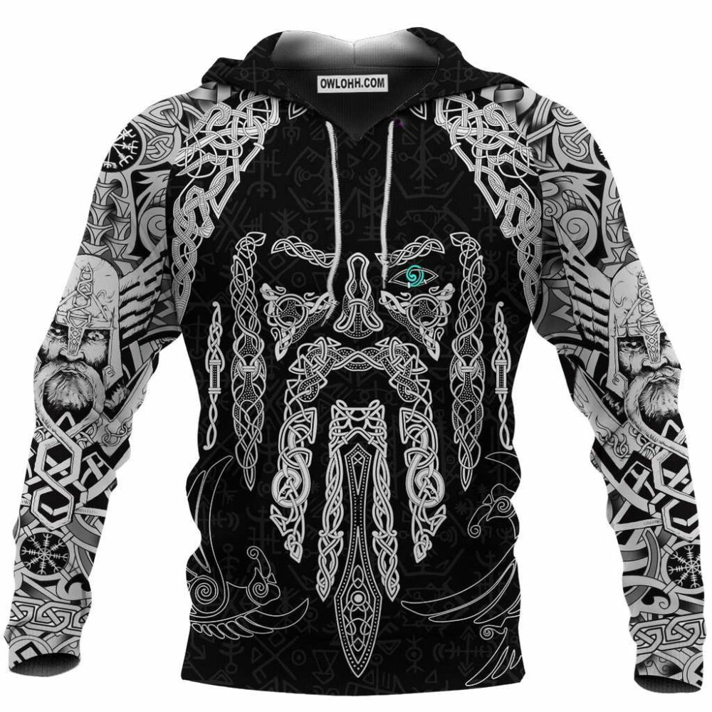 Viking Odin'S Left Eye With Raven - Hoodie - Owl Ohh - Owl Ohh