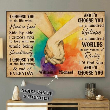 LGBT Pride Gift For LGBT To Do Life With Hand In Hand Pride Personalized - Horizontal Poster - Owl Ohh - Owl Ohh