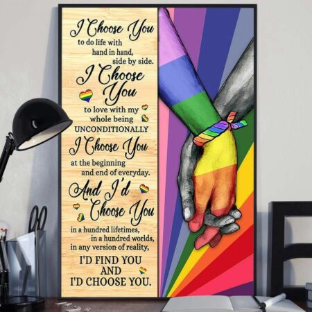 LGBT Pride Gift For LGBT Love I Choose You LGBT Couple - Vertical Poster - Owl Ohh - Owl Ohh