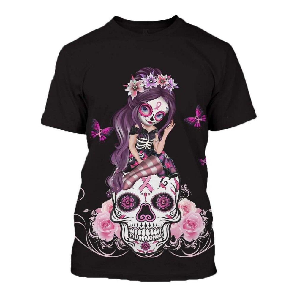Skull Breast Cancer 02 Hoodie