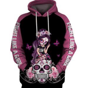 Skull Breast Cancer 02 Hoodie