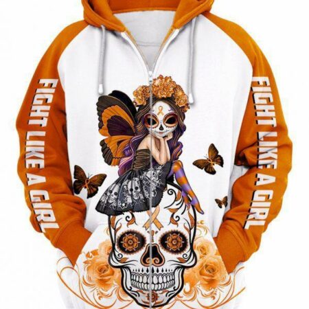 Skull Leukemia Cancer Awareness Hoodie