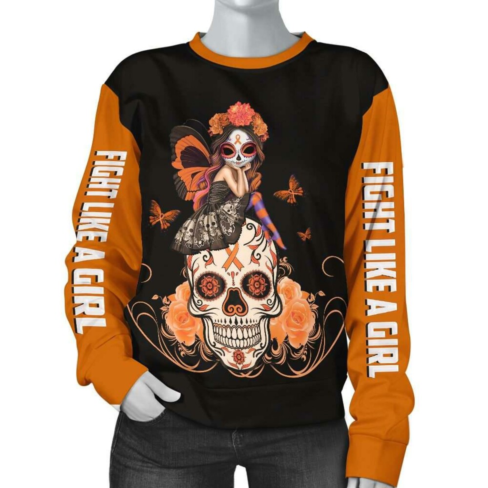 Skull Leukemia Cancer Awareness Hoodie