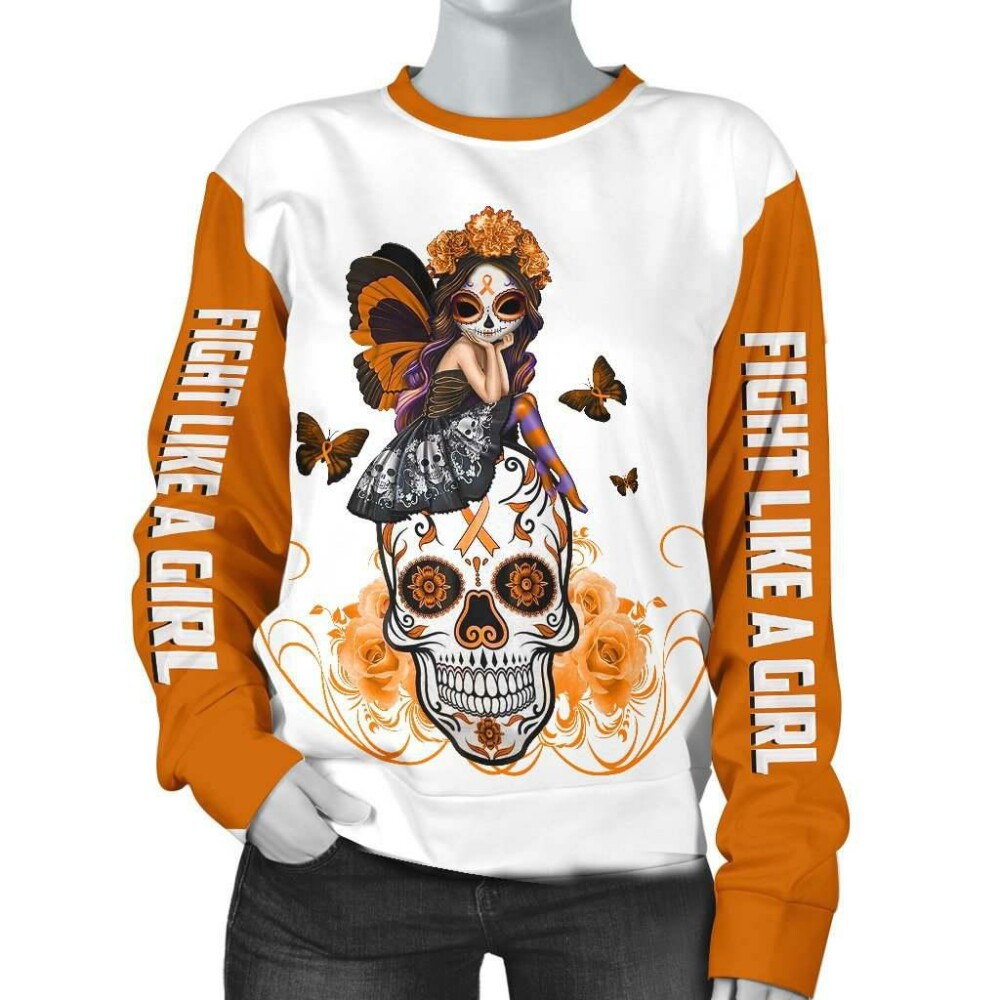 Skull Leukemia Cancer Awareness Hoodie