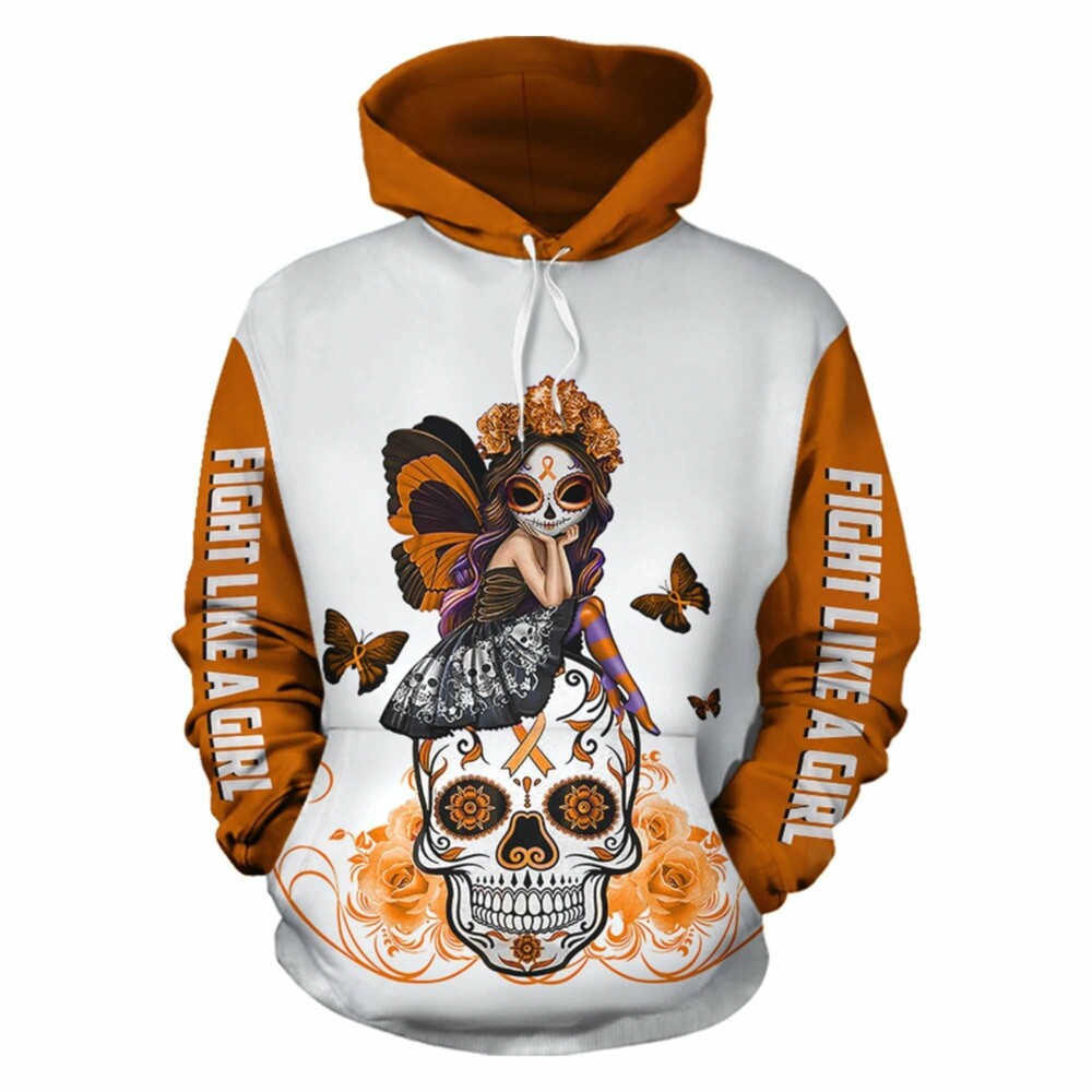 Skull Leukemia Cancer Awareness Hoodie