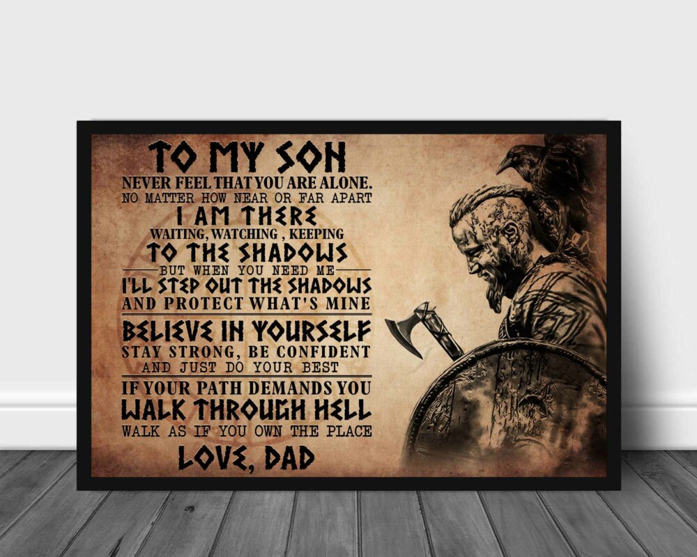 Viking Warrior To My Son - Horizontal Poster - Owl Ohh - Owl Ohh